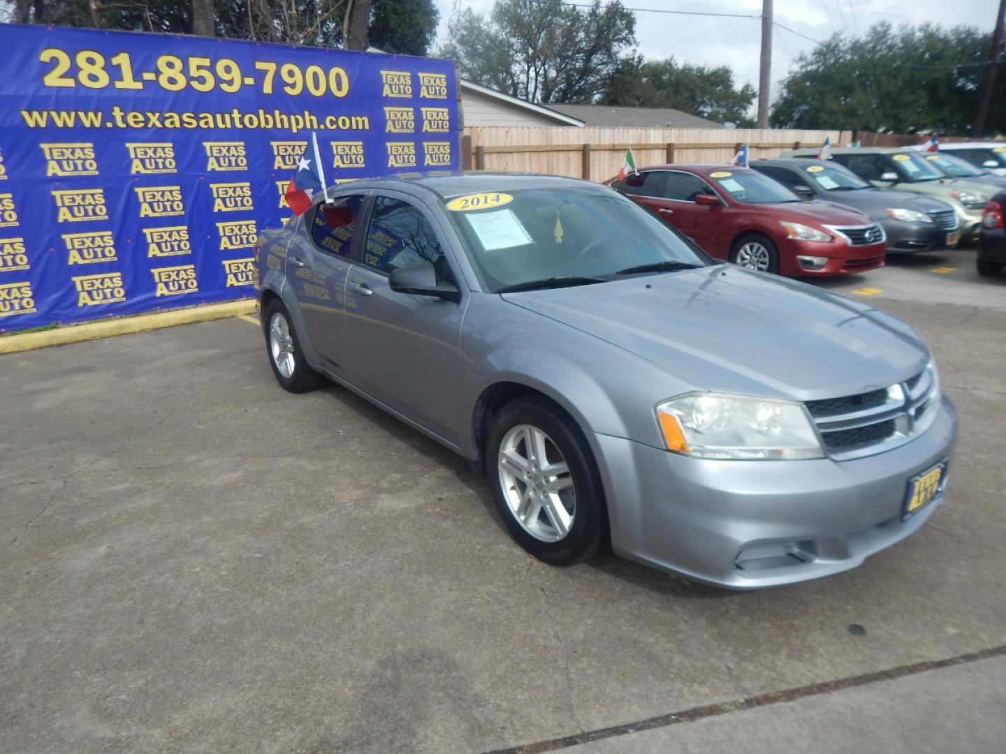 2014 SILVER DODGE AVENGER SE (1C3CDZABXEN) with an 2.4L L4 DOHC 16V engine, 4-SPEED AUTOMATIC transmission, located at 16710 Clay Rd., Houston, TX, 77084, (281) 859-7900, 0.000000, 0.000000 - Low Donw. Low Payments. - Photo#3