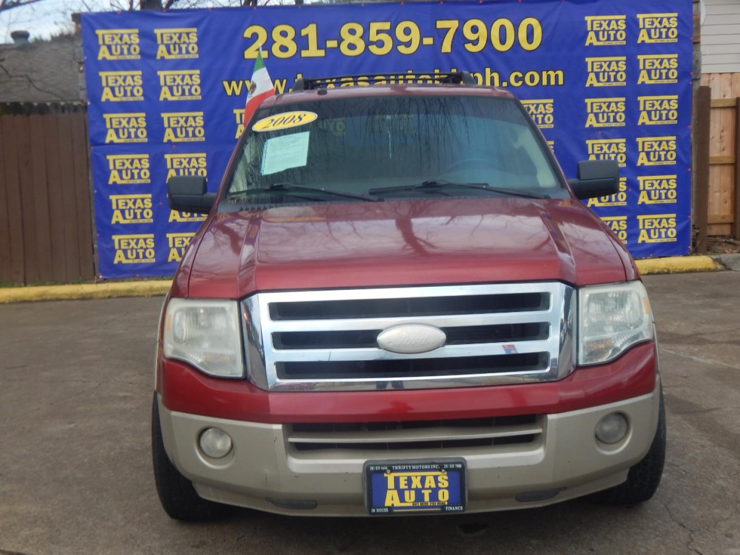 2008 RED FORD EXPEDITION Eddie Bauer 2WD (1FMFU17578L) with an 5.4L V8 SOHC 16V engine, 6-SPEED AUTOMATIC transmission, located at 16710 Clay Rd., Houston, TX, 77084, (281) 859-7900, 0.000000, 0.000000 - Low Donw. Low Payments. - Photo#1