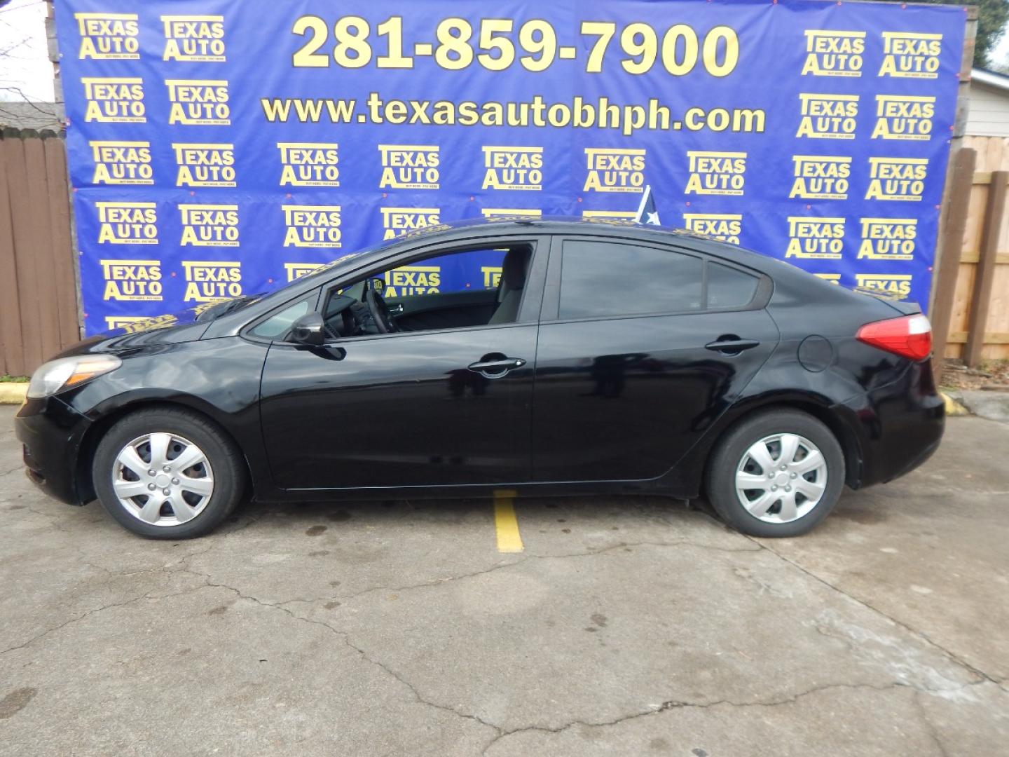 2015 BLACK Kia Forte EX (KNAFX4A64F5) with an 1.8L L4 DOHC 16V engine, 6-Speed Automatic transmission, located at 16710 Clay Rd., Houston, TX, 77084, (281) 859-7900, 0.000000, 0.000000 - Low Down. Low Payments. - Photo#0