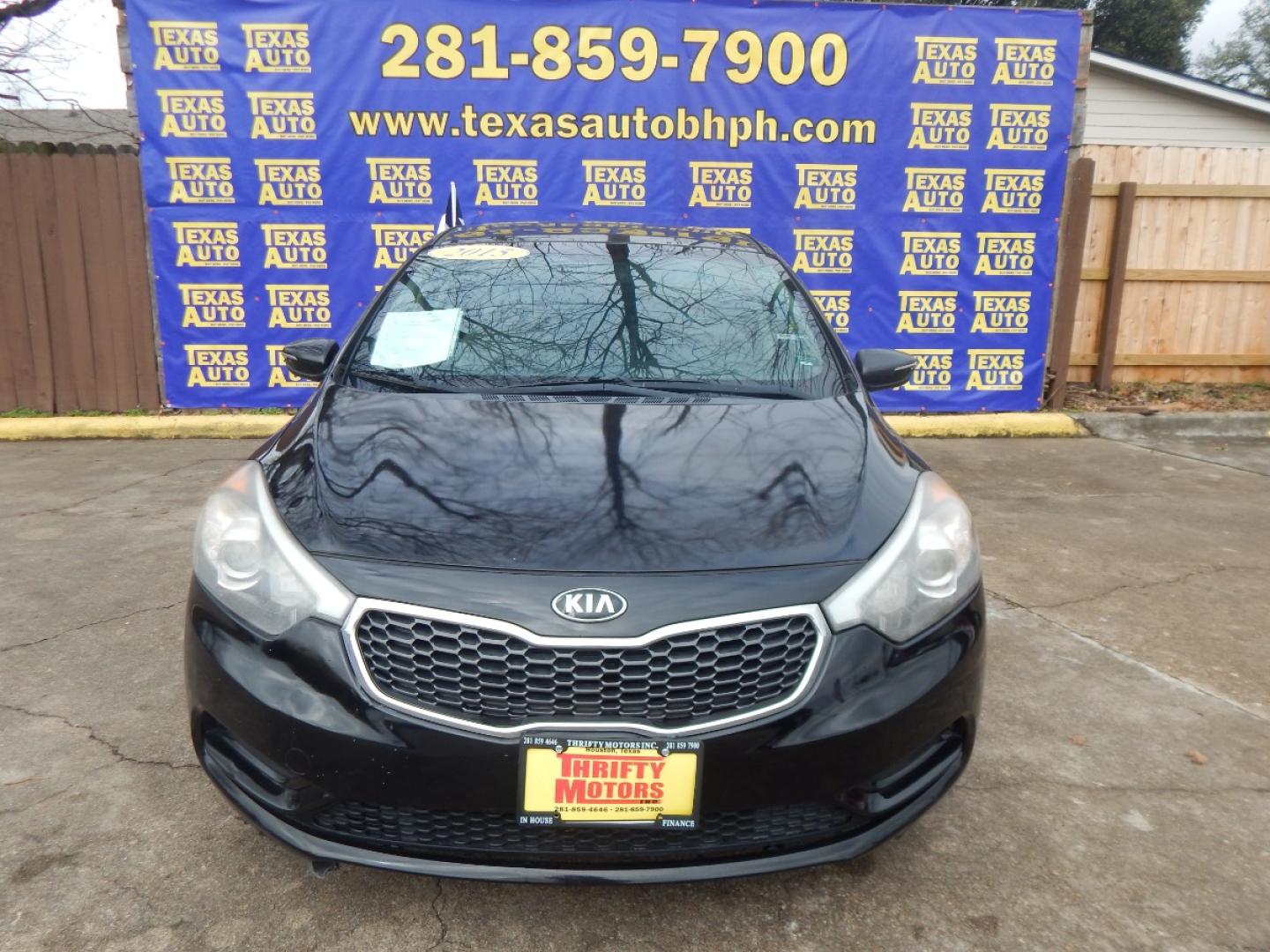 2015 BLACK Kia Forte EX (KNAFX4A64F5) with an 1.8L L4 DOHC 16V engine, 6-Speed Automatic transmission, located at 16710 Clay Rd., Houston, TX, 77084, (281) 859-7900, 0.000000, 0.000000 - Low Down. Low Payments. - Photo#2