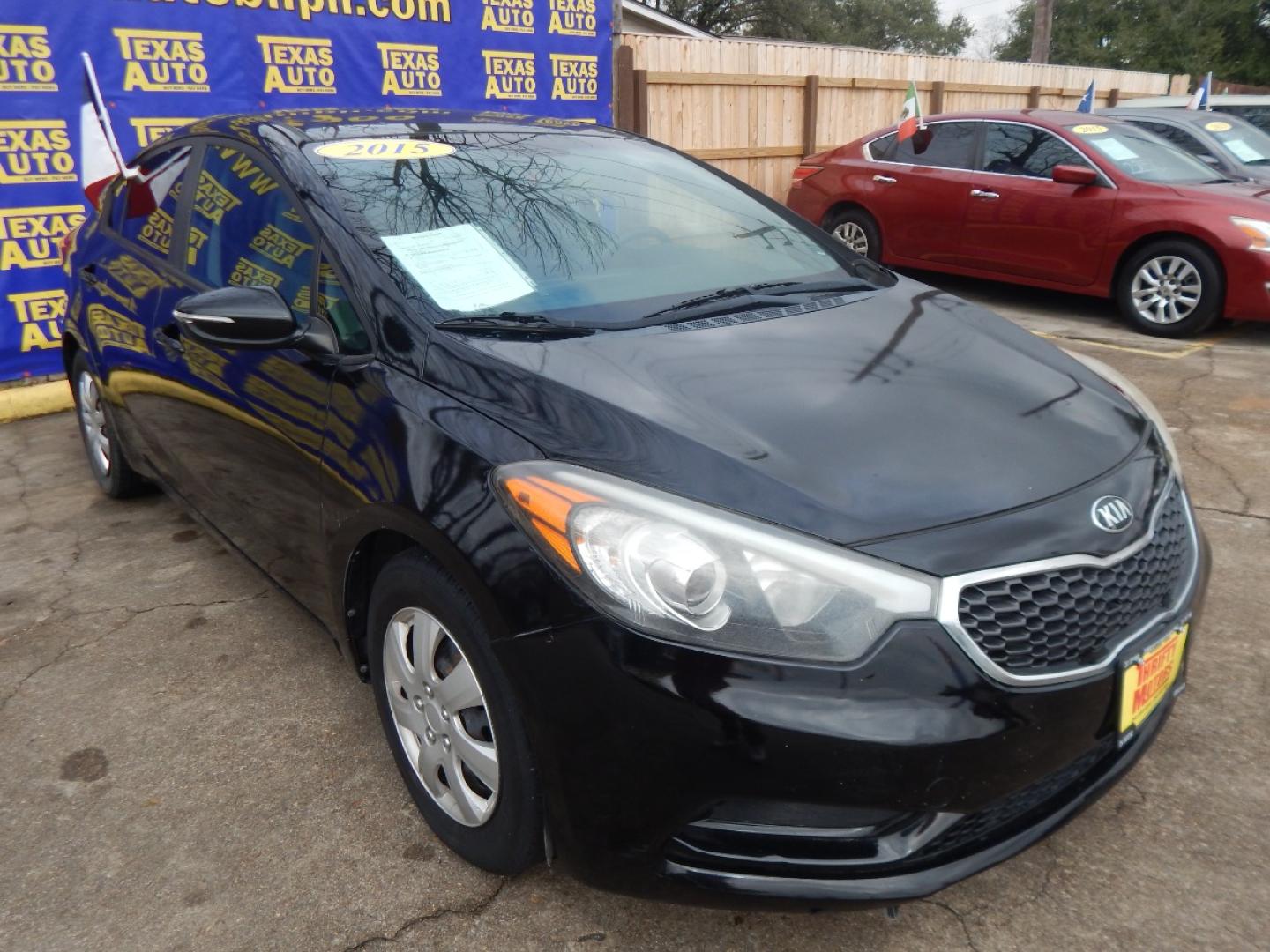 2015 BLACK Kia Forte EX (KNAFX4A64F5) with an 1.8L L4 DOHC 16V engine, 6-Speed Automatic transmission, located at 16710 Clay Rd., Houston, TX, 77084, (281) 859-7900, 0.000000, 0.000000 - Low Down. Low Payments. - Photo#3