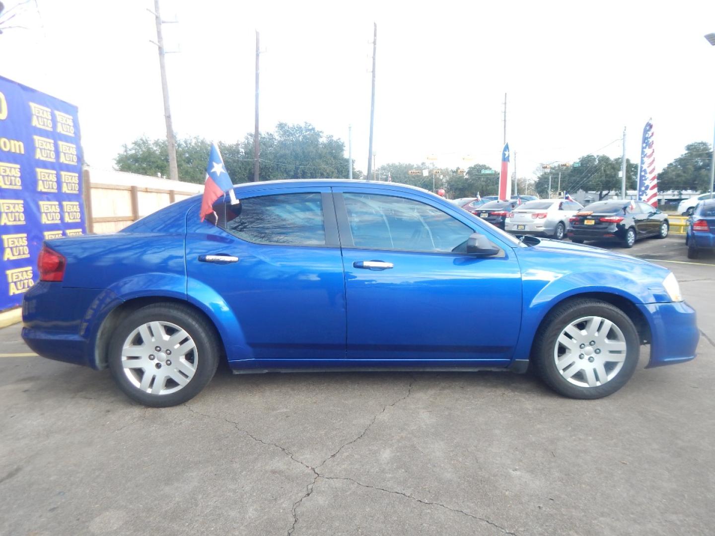 2014 BLUE Dodge Avenger SE (1C3CDZAB8EN) with an 2.4L L4 DOHC 16V engine, 4-Speed Automatic transmission, located at 16710 Clay Rd., Houston, TX, 77084, (281) 859-7900, 0.000000, 0.000000 - Low Donw. Low Payments. - Photo#1