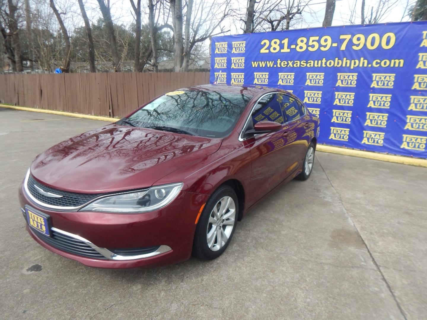 2015 RED Chrysler 200 Limited (1C3CCCAB6FN) with an 2.4L L4 DOHC 16V engine, 9-Speed Automatic transmission, located at 16710 Clay Rd., Houston, TX, 77084, (281) 859-7900, 0.000000, 0.000000 - Low Donw. Low Payments. - Photo#2