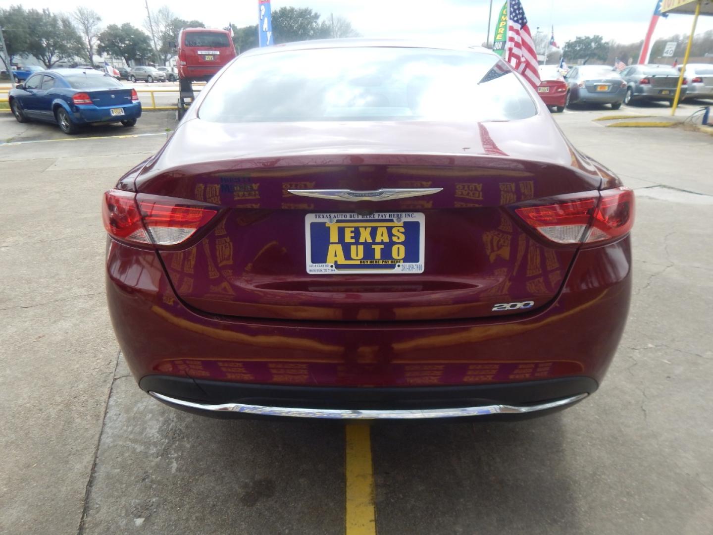 2015 RED Chrysler 200 Limited (1C3CCCAB6FN) with an 2.4L L4 DOHC 16V engine, 9-Speed Automatic transmission, located at 16710 Clay Rd., Houston, TX, 77084, (281) 859-7900, 0.000000, 0.000000 - Low Donw. Low Payments. - Photo#5