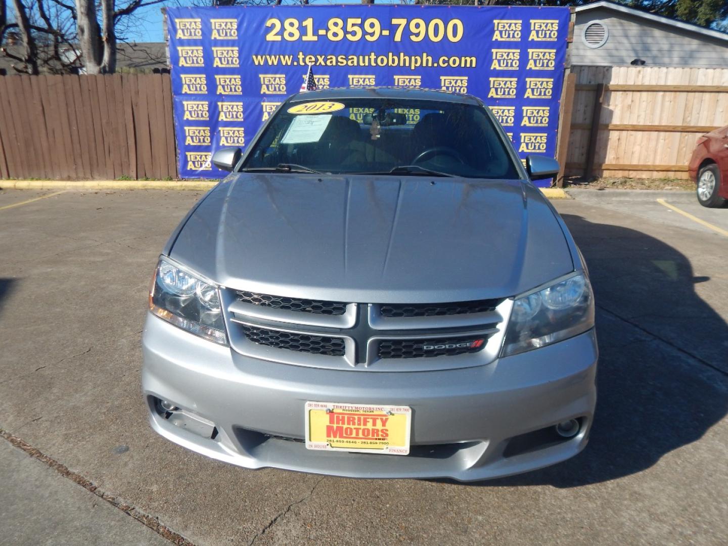 2013 SILVER Dodge Avenger SXT (1C3CDZCB1DN) with an 2.4L L4 DOHC 16V engine, 6-Speed Automatic transmission, located at 16710 Clay Rd., Houston, TX, 77084, (281) 859-7900, 0.000000, 0.000000 - Low Donw. Low Payments. - Photo#1