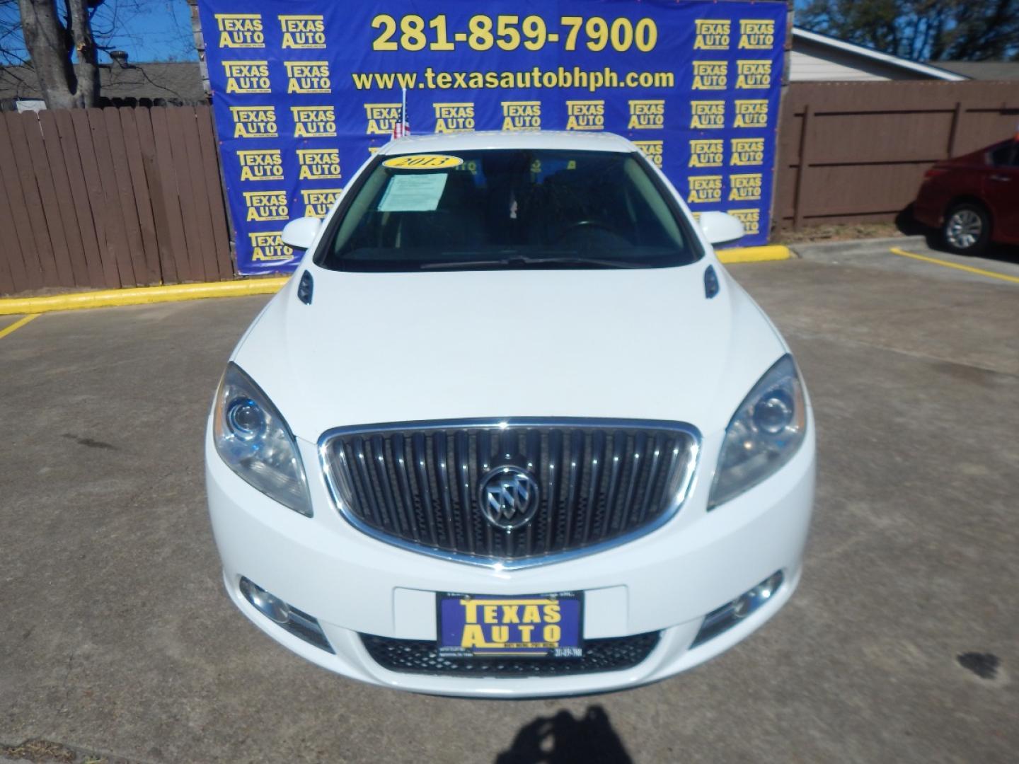 2013 WHITE Buick Verano Base (1G4PP5SK3D4) with an 2.4L L4 DOHC 16V FFV engine, 6-Speed Automatic transmission, located at 16710 Clay Rd., Houston, TX, 77084, (281) 859-7900, 0.000000, 0.000000 - Low Donw. Low Payments. - Photo#2