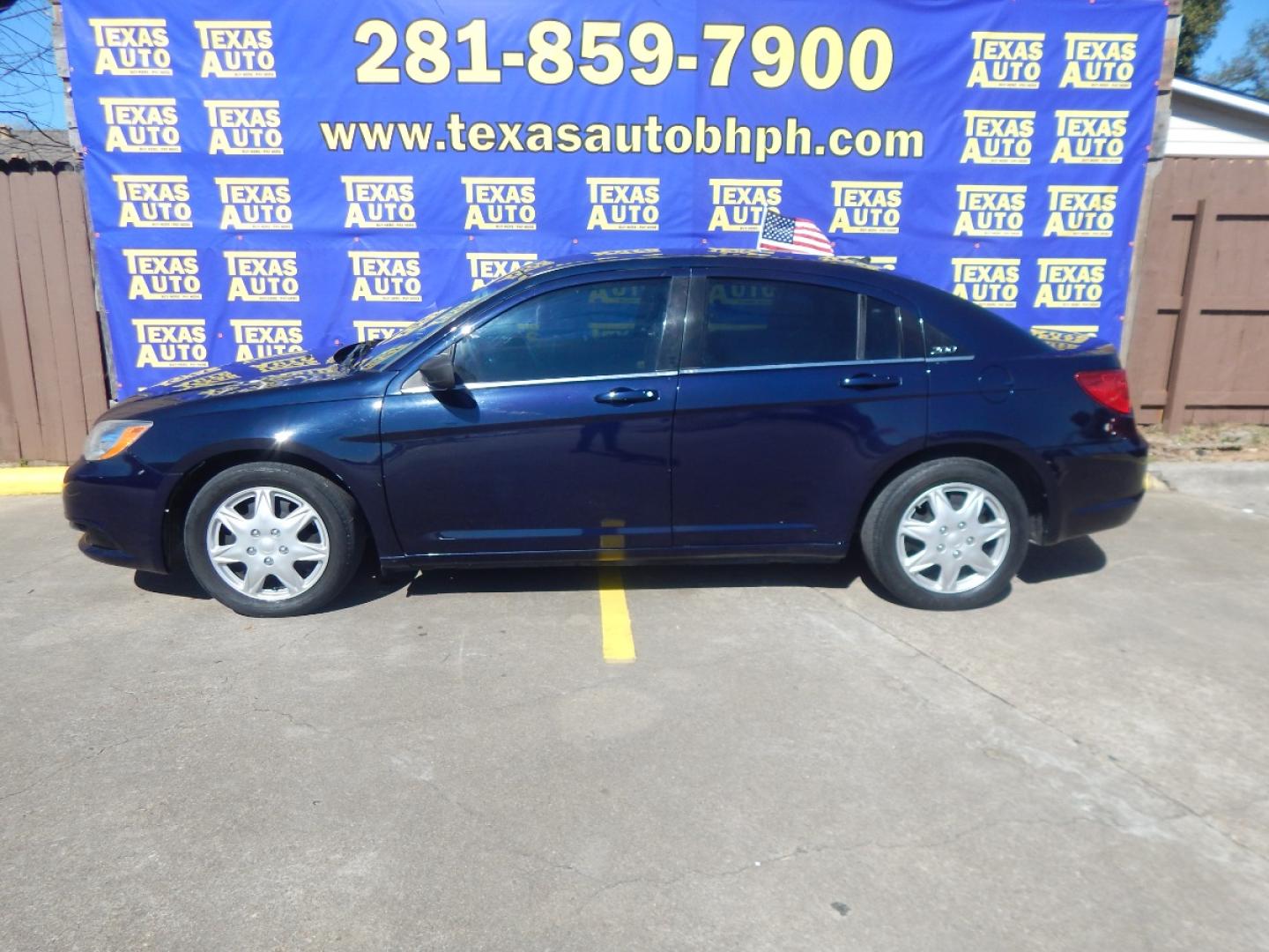 2014 BLUE Chrysler 200 LX (1C3CCBAB6EN) with an 2.4L L4 DOHC 16V engine, 6-Speed Automatic transmission, located at 16710 Clay Rd., Houston, TX, 77084, (281) 859-7900, 0.000000, 0.000000 - Low Donw. Low Payments. - Photo#0