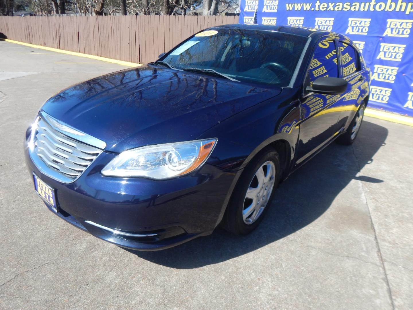 2014 BLUE Chrysler 200 LX (1C3CCBAB6EN) with an 2.4L L4 DOHC 16V engine, 6-Speed Automatic transmission, located at 16710 Clay Rd., Houston, TX, 77084, (281) 859-7900, 0.000000, 0.000000 - Low Donw. Low Payments. - Photo#1