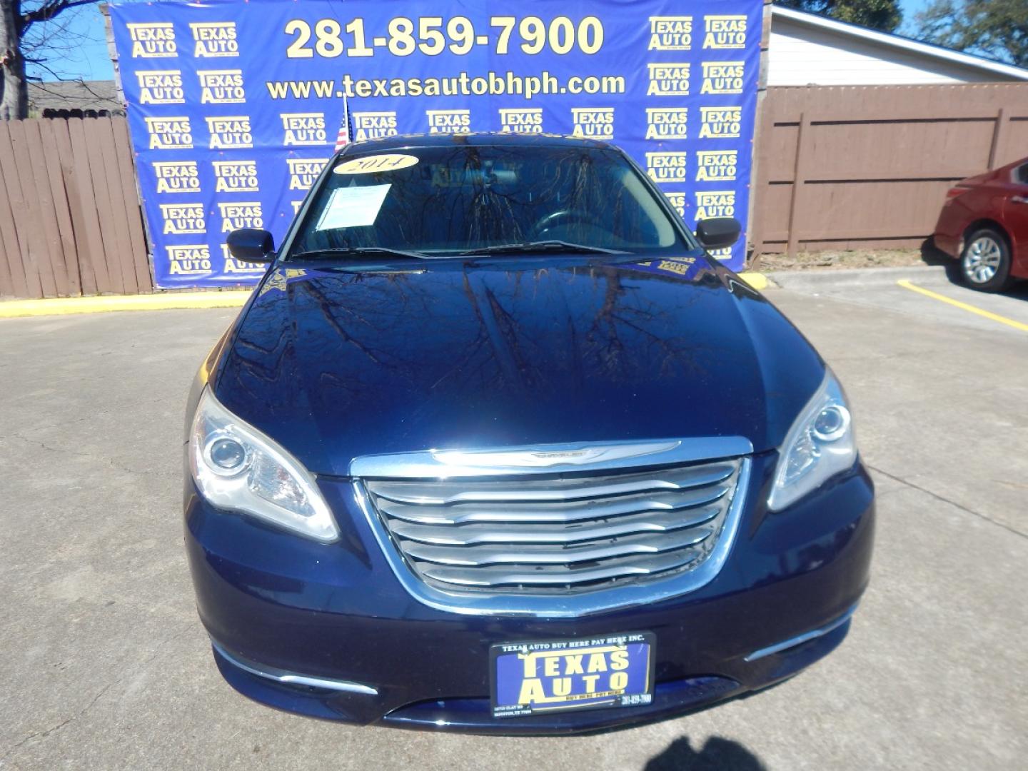 2014 BLUE Chrysler 200 LX (1C3CCBAB6EN) with an 2.4L L4 DOHC 16V engine, 6-Speed Automatic transmission, located at 16710 Clay Rd., Houston, TX, 77084, (281) 859-7900, 0.000000, 0.000000 - Low Donw. Low Payments. - Photo#2