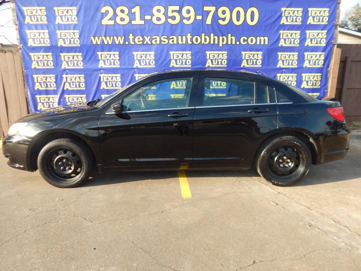 2014 BLACK Chrysler 200 LX (1C3CCBAB0EN) with an 2.4L L4 DOHC 16V engine, 6-Speed Automatic transmission, located at 16710 Clay Rd., Houston, TX, 77084, (281) 859-7900, 0.000000, 0.000000 - Low Down. Low Payments. - Photo#0