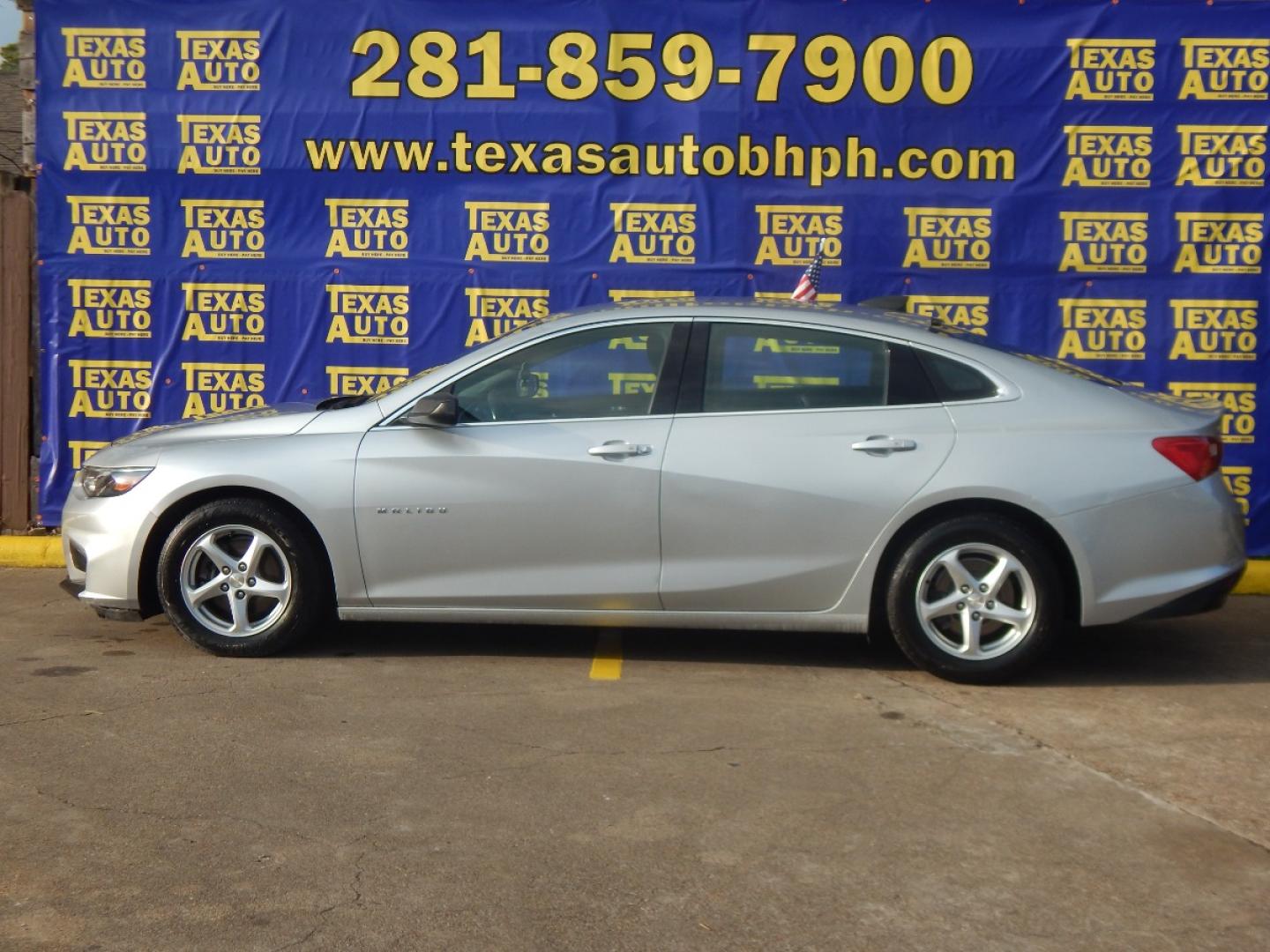 2016 SILVER Chevrolet Malibu LS (1G1ZB5ST2GF) with an 1.5L L4 DOHC 16V engine, 6A transmission, located at 16710 Clay Rd., Houston, TX, 77084, (281) 859-7900, 0.000000, 0.000000 - Low Down. Low Payments. - Photo#0