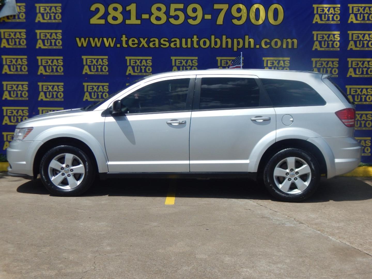 2014 GRAY Dodge Journey SE (3C4PDCAB4ET) with an 2.4L L4 DOHC 16V engine, 4-Speed Automatic transmission, located at 16710 Clay Rd., Houston, TX, 77084, (281) 859-7900, 0.000000, 0.000000 - Low Down. Low Payments. - Photo#0