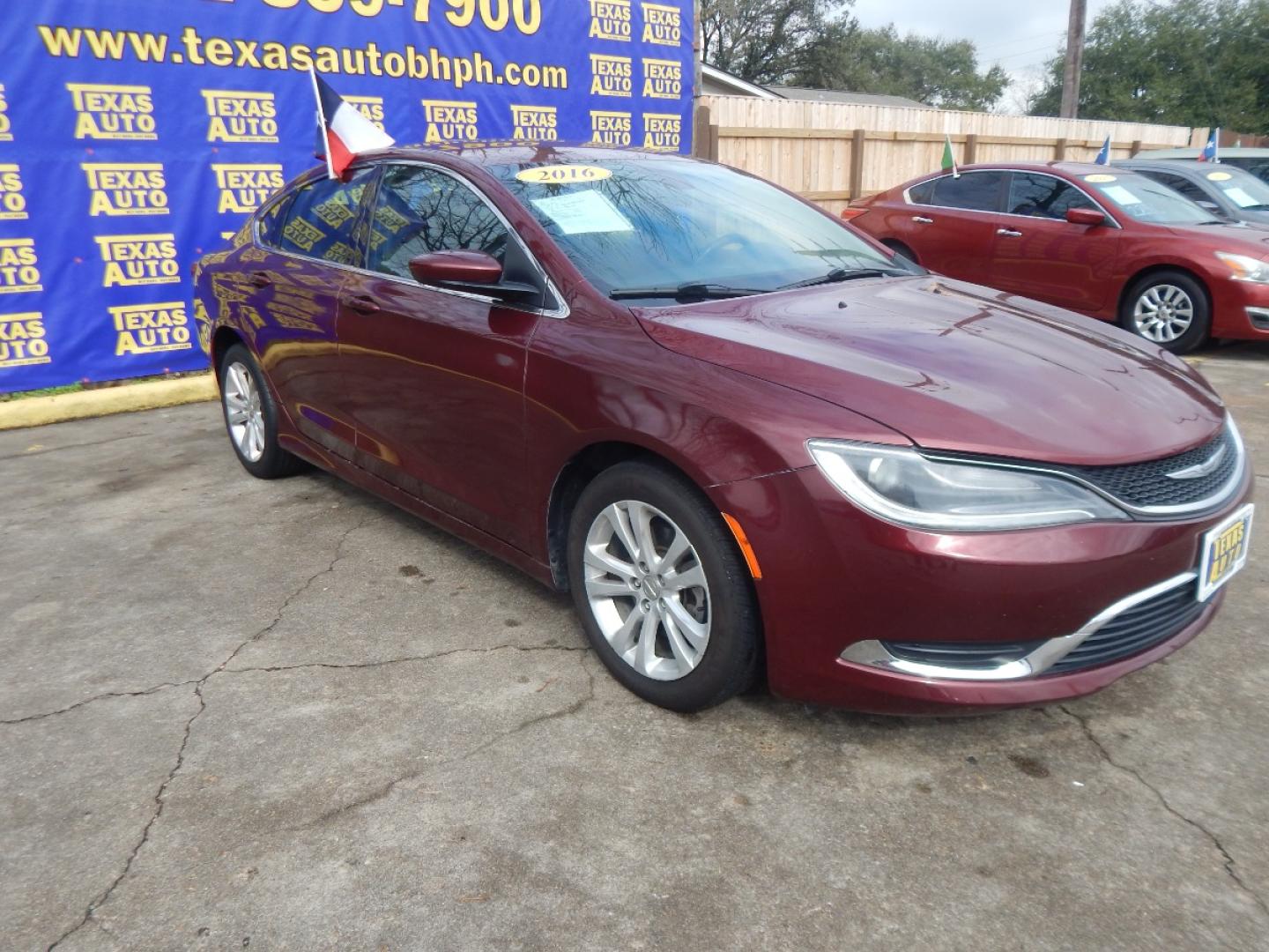 2016 RED CHRYSLER 200 Limited (1C3CCCAB2GN) with an 2.4L L4 DOHC 16V engine, 9-SPEED AUTOMATIC transmission, located at 16710 Clay Rd., Houston, TX, 77084, (281) 859-7900, 0.000000, 0.000000 - Low Donw. Low Payments. - Photo#3