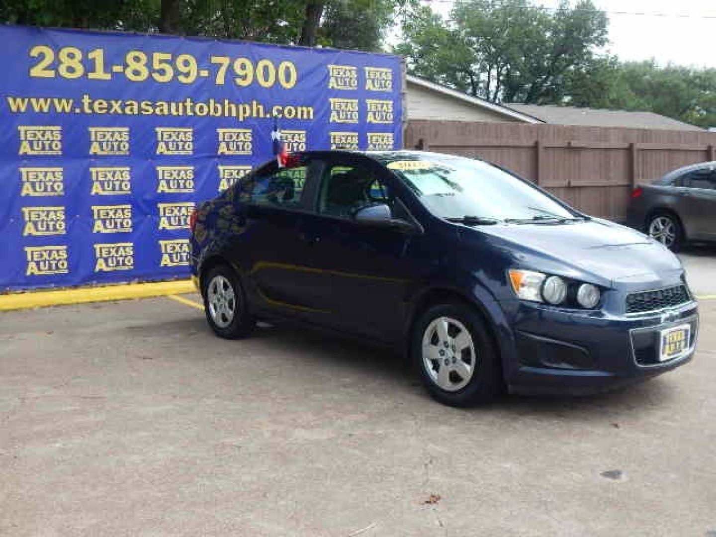 2015 BLUE Chevrolet Sonic LS Auto Sedan (1G1JA5SH4F4) with an 1.8L L4 DOHC 24V engine, 6-Speed Automatic transmission, located at 16710 Clay Rd., Houston, TX, 77084, (281) 859-7900, 0.000000, 0.000000 - Low Down. Low Payments. - Photo#3