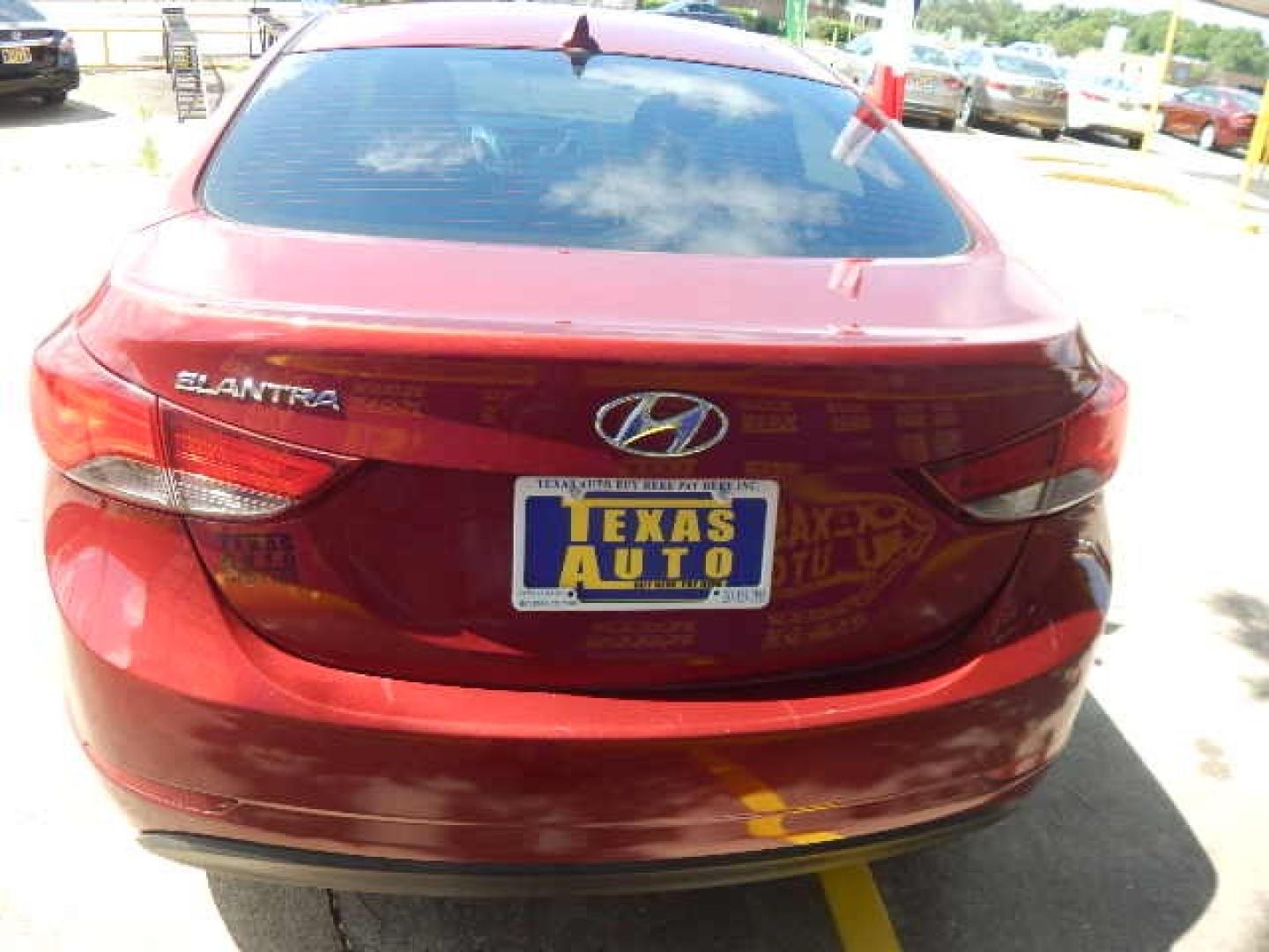 2014 RED Hyundai Elantra Limited (5NPDH4AE0EH) with an 1.8L L4 DOHC 16V engine, 6-Speed Automatic transmission, located at 16710 Clay Rd., Houston, TX, 77084, (281) 859-7900, 0.000000, 0.000000 - Low Down. Low Payments. - Photo#5