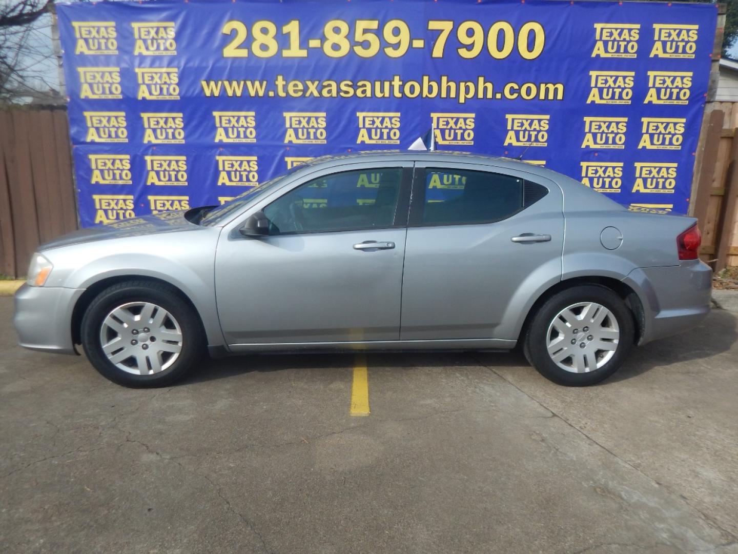 2014 SILVER DODGE AVENGER SE (1C3CDZAB9EN) with an 2.4L L4 DOHC 16V engine, 4-SPEED AUTOMATIC transmission, located at 16710 Clay Rd., Houston, TX, 77084, (281) 859-7900, 0.000000, 0.000000 - Low Donw. Low Payments. - Photo#0