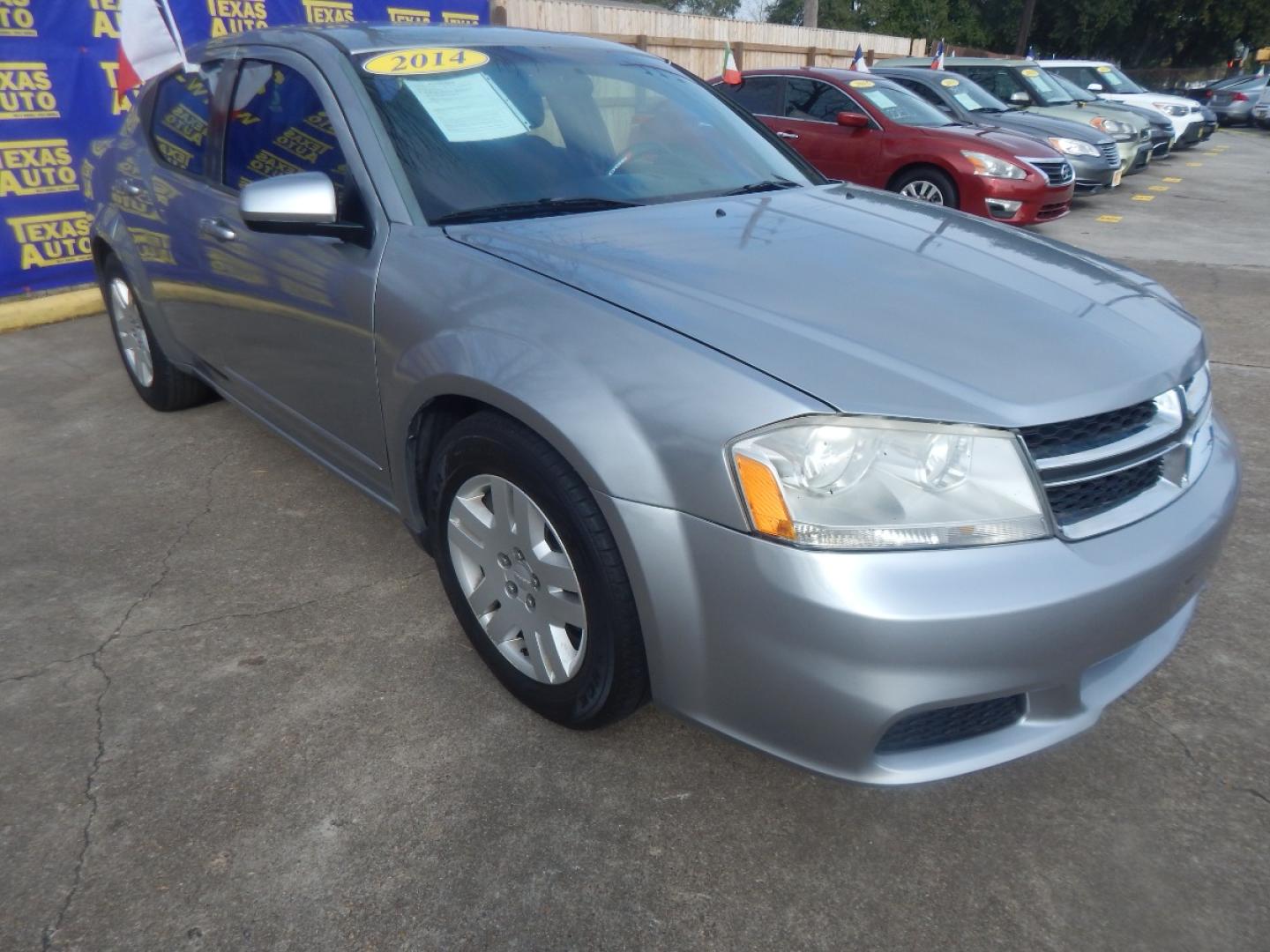 2014 SILVER DODGE AVENGER SE (1C3CDZAB9EN) with an 2.4L L4 DOHC 16V engine, 4-SPEED AUTOMATIC transmission, located at 16710 Clay Rd., Houston, TX, 77084, (281) 859-7900, 0.000000, 0.000000 - Low Donw. Low Payments. - Photo#3