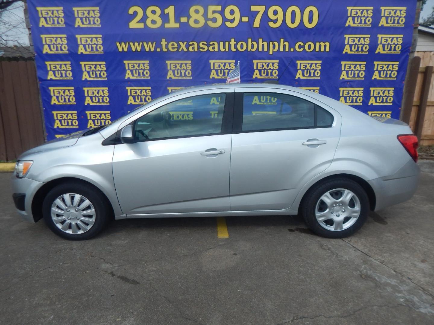 2015 GRAY CHEVROLET SONIC LS Auto Sedan (1G1JA5SH6F4) with an 1.8L L4 DOHC 24V engine, 6-SPEED AUTOMATIC transmission, located at 16710 Clay Rd., Houston, TX, 77084, (281) 859-7900, 0.000000, 0.000000 - Low Donw. Low Payments. - Photo#0