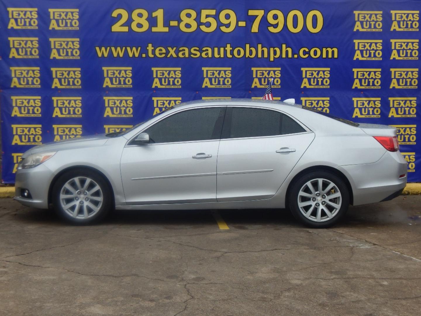 2014 SILVER CHEVROLET MALIBU 2LT (1G11E5SLXEF) with an 2.5L L4 DOHC 16V engine, 6-SPEED AUTOMATIC transmission, located at 16710 Clay Rd., Houston, TX, 77084, (281) 859-7900, 0.000000, 0.000000 - Low Donw. Low Payments. - Photo#0