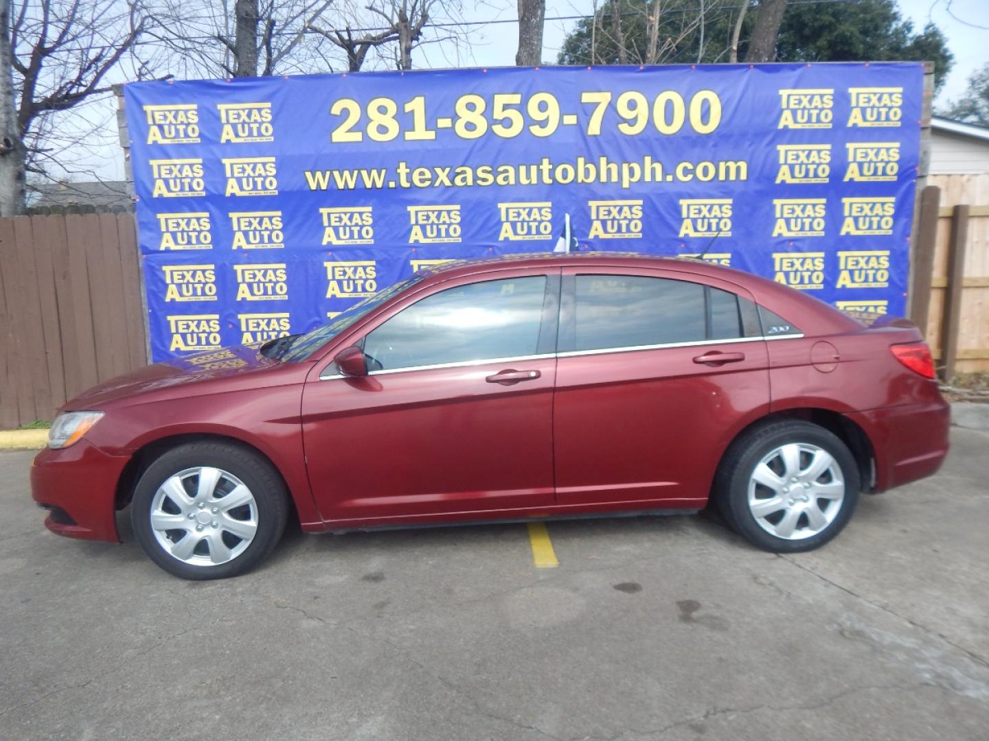 2014 RED CHRYSLER 200 LX (1C3CCBAB7EN) with an 2.4L L4 DOHC 16V engine, 6-SPEED AUTOMATIC transmission, located at 16710 Clay Rd., Houston, TX, 77084, (281) 859-7900, 0.000000, 0.000000 - Low Donw. Low Payments. - Photo#0