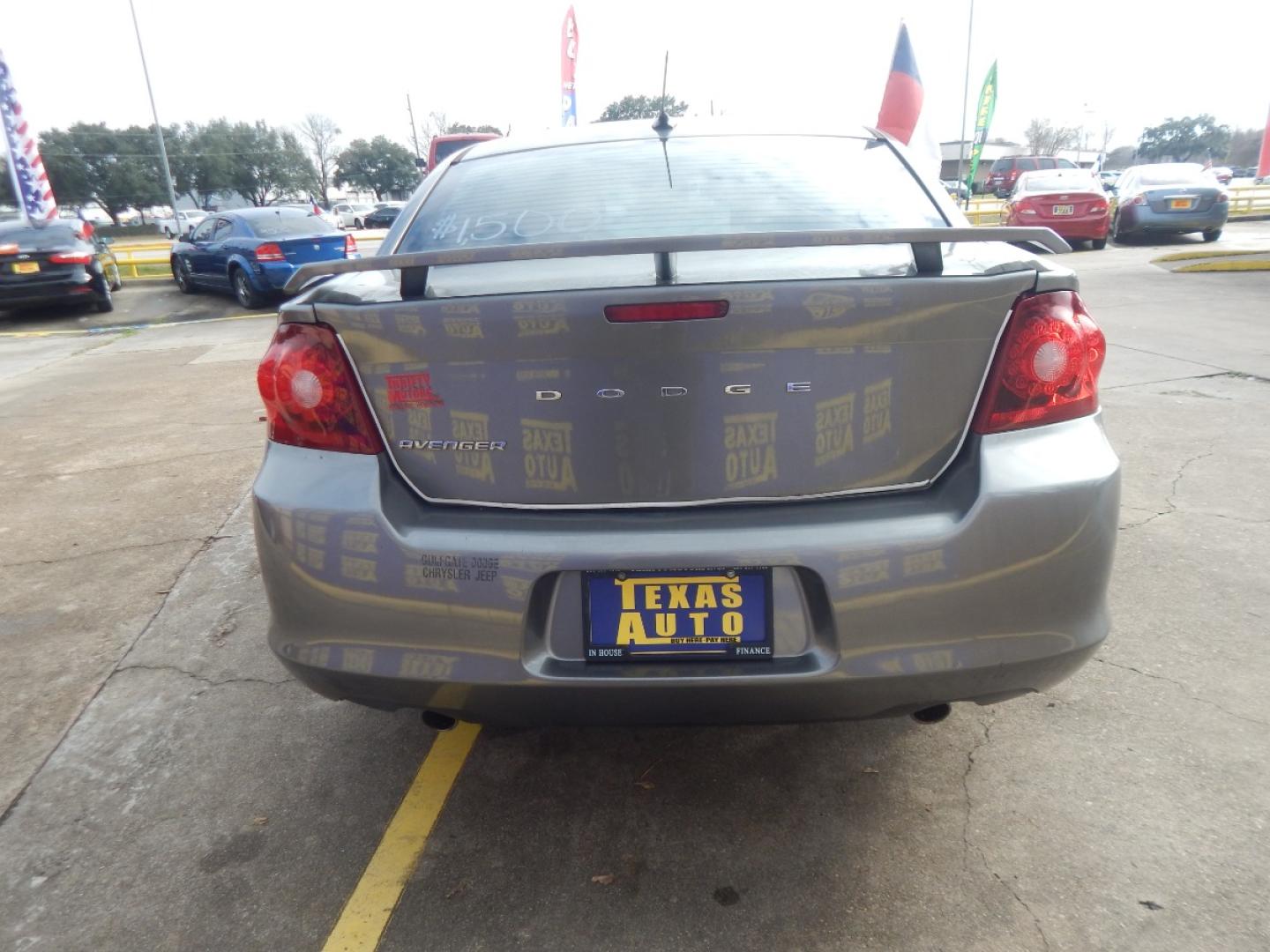 2013 GRAY DODGE AVENGER SE (1C3CDZAG9DN) with an 3.6L V6 DOHC 24V FFV engine, 6-SPEED AUTOMATIC transmission, located at 16710 Clay Rd., Houston, TX, 77084, (281) 859-7900, 0.000000, 0.000000 - Low Donw. Low Payments. - Photo#5